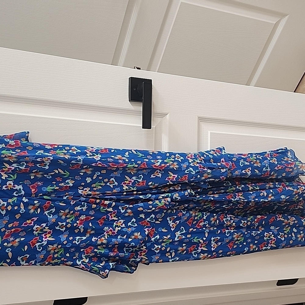 Saloni Floral Blue sz 6 Vida Tiered Dress - Picture 5 of 7